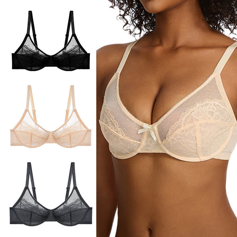 Plus Size Sexy Lightweight Lace Push-up Underwire Bra