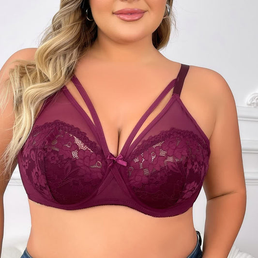 Plunge Ultra-thin Double-breasted Underwire Lace Bra