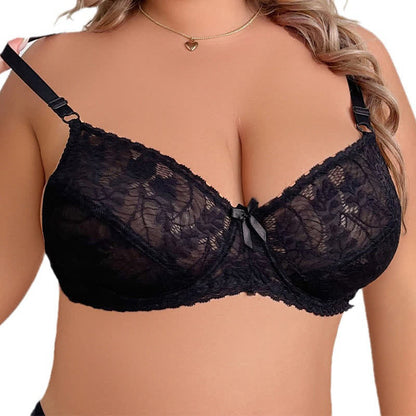 Ultra-thin Double-breasted Adjustable Lace Underwire Bra