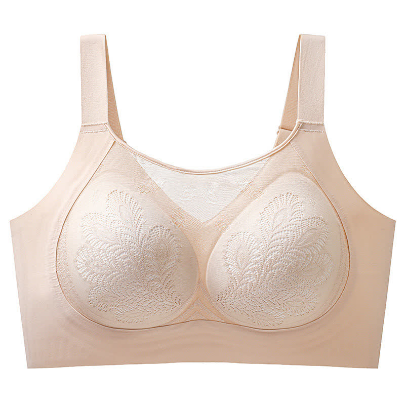 Floral Lace Stretch Lift Wireless Bra