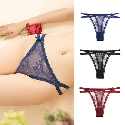 Sexy Lace Low Waist Mesh Thong(3 Packs)