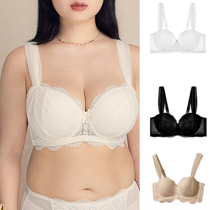 Thin Lace Minimizer Push Up Underwire Bra