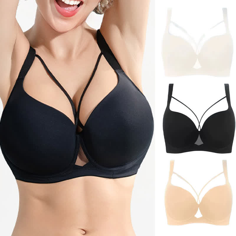 Sexy Cross Seamless Push Up Underwire Bra