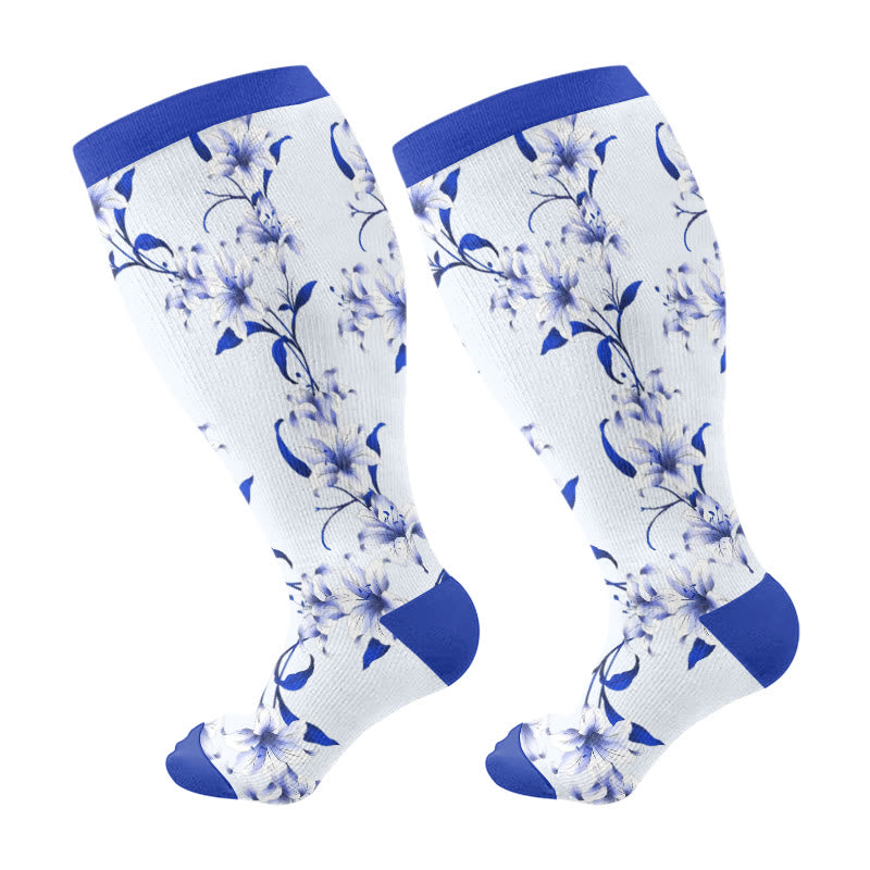 Plus Size Blossom Compression Socks(3 Pairs)