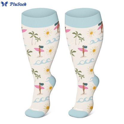 Plus Size Summer Beach Compression Socks(3 Pairs)