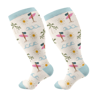 Plus Size Summer Beach Compression Socks(3 Pairs)