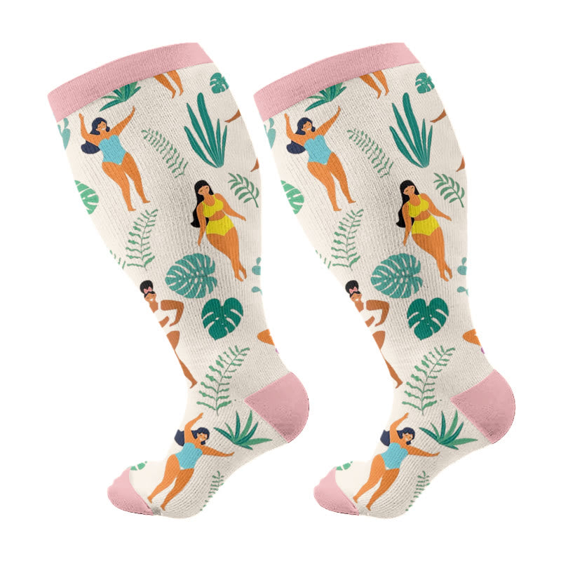 Plus Size Summer Beach Compression Socks(3 Pairs)