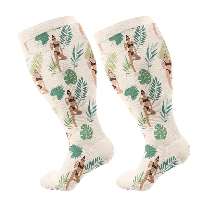 Plus Size Summer Beach Compression Socks(3 Pairs)