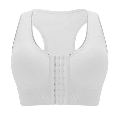 Plus Size Seamless Front Closure Wireless Racerback Bra