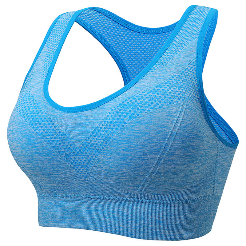 Plus Size Breathable Seamless Hollow Wireless Racerback Bra