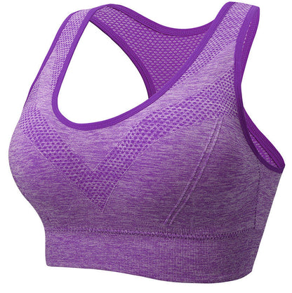 Plus Size Breathable Seamless Hollow Wireless Racerback Bra