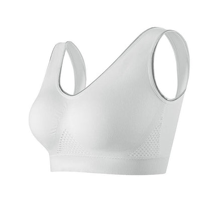 Plus Size Breathable Seamless Hollow Wireless Sports Bra