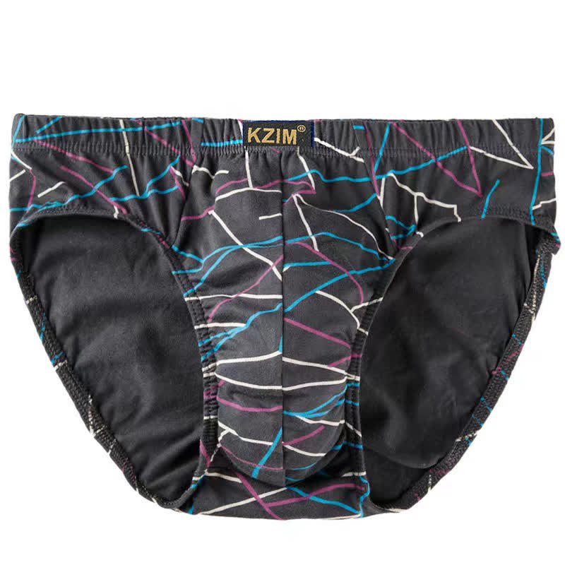 Plus Size Men's Dragon Print Cotton Brief(3 Packs)