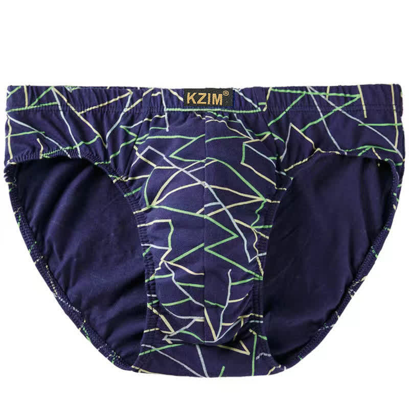 Plus Size Men's Dragon Print Cotton Brief(3 Packs)