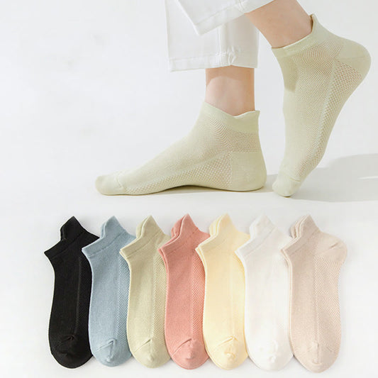 Classic Colors Mesh Ankle Socks(7 Pairs)