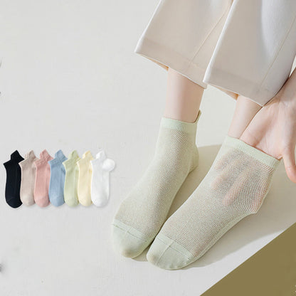 Classic Colors Mesh Ankle Socks(7 Pairs)