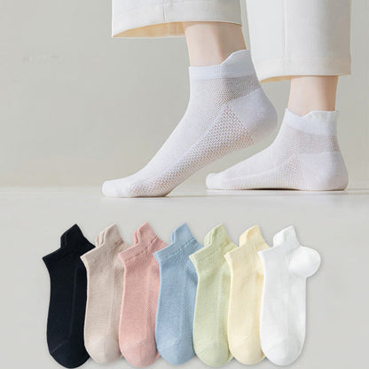 Classic Colors Mesh Ankle Socks(7 Pairs)