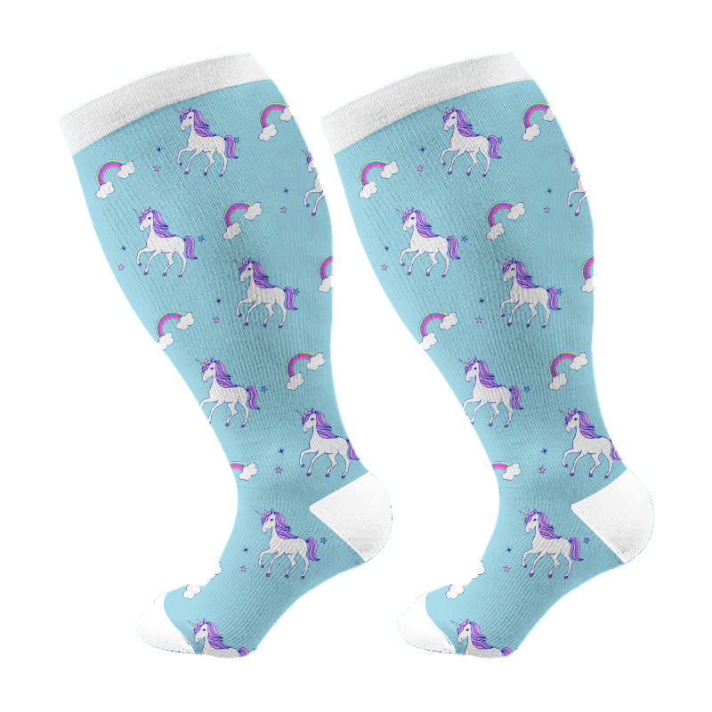 Plus Size Unicorn Compression Socks