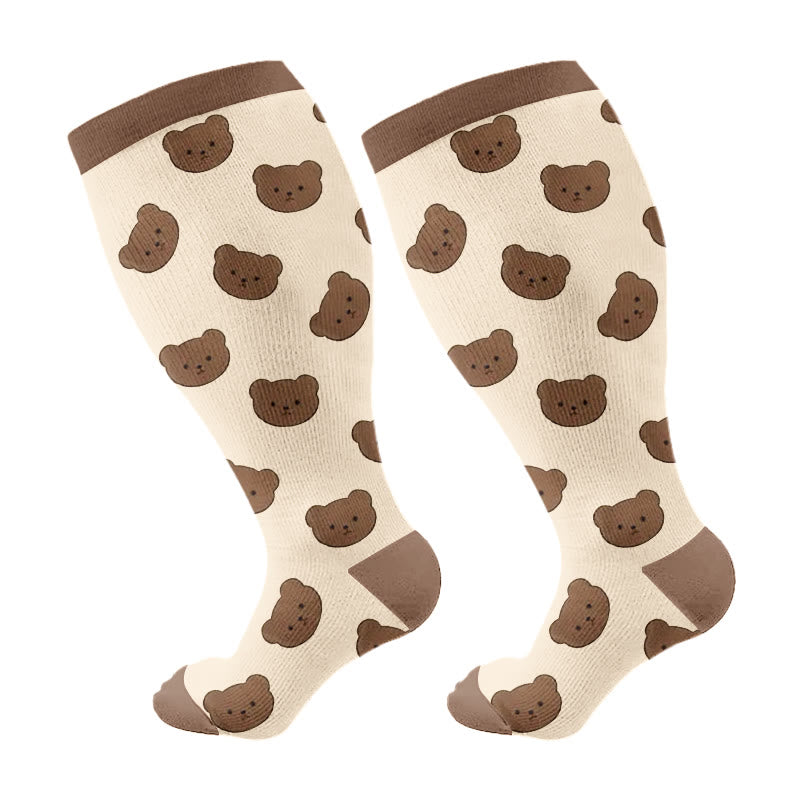 Plus Size Bear Penguin Compression Socks