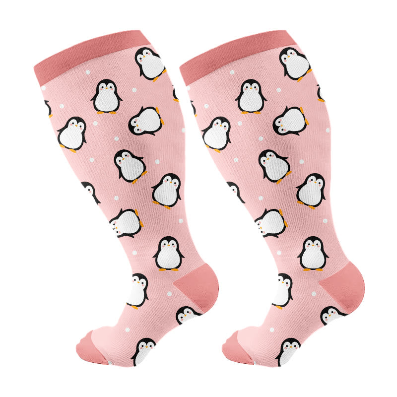 Plus Size Bear Penguin Compression Socks