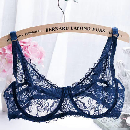 Thin Lace Fully Transparent Sexy Underwire Bra