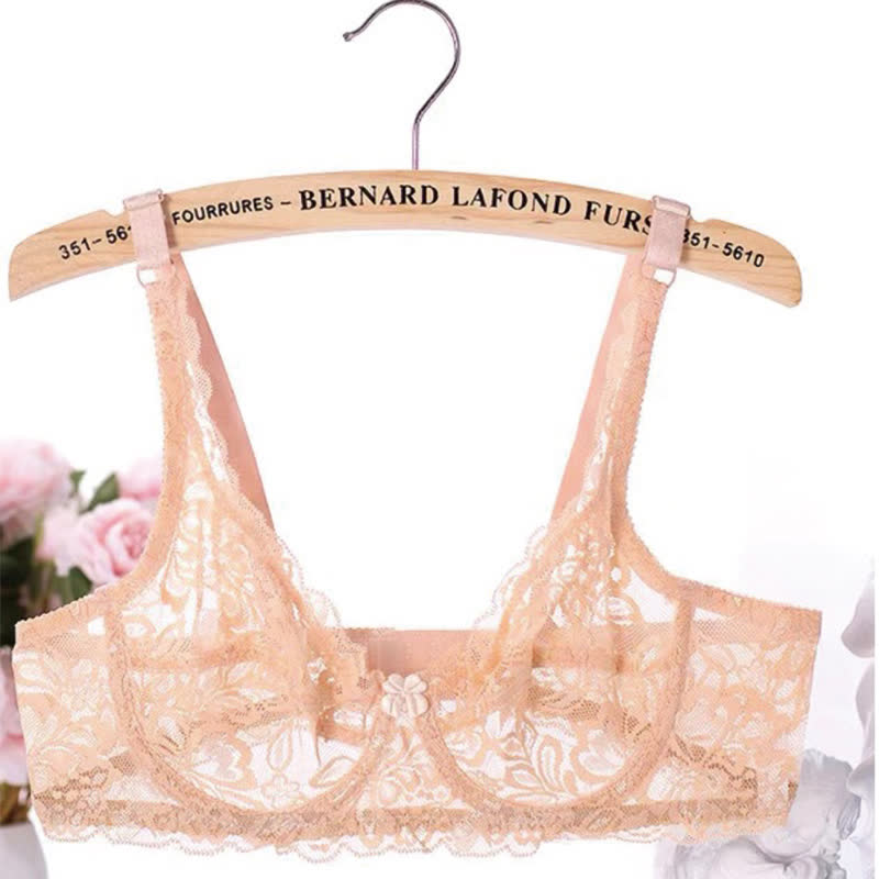 Thin Lace Fully Transparent Sexy Underwire Bra