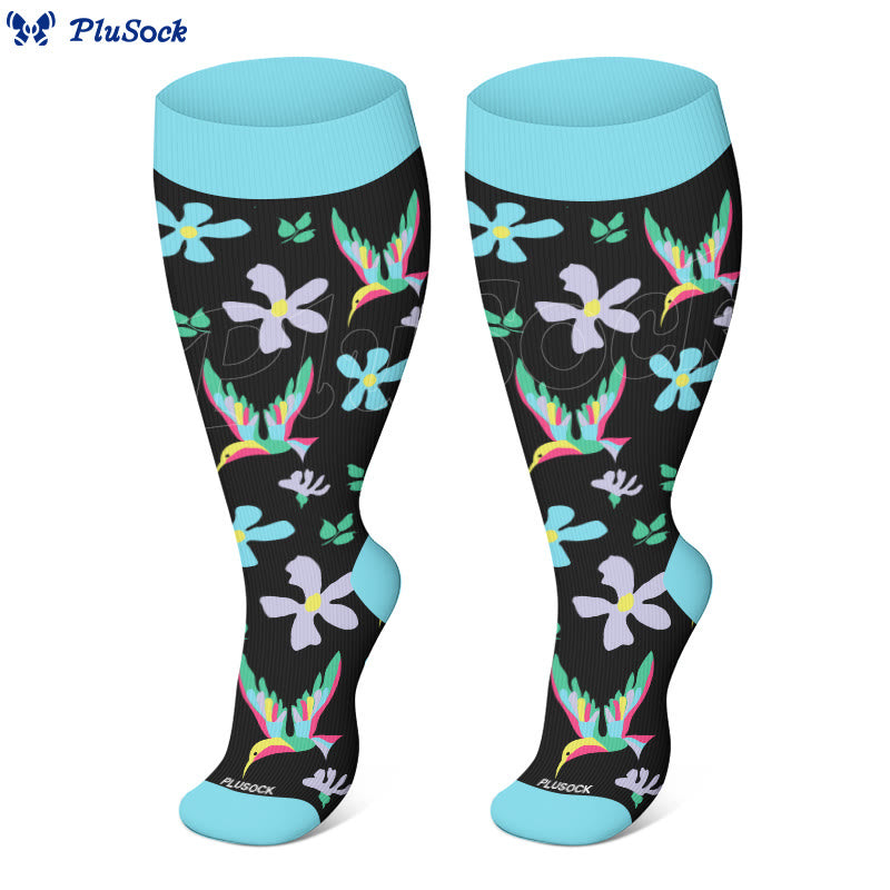 Plus Size Bird Series Compression Socks(3 Pairs)