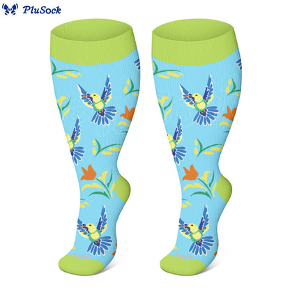 Plus Size Bird Series Compression Socks(3 Pairs)