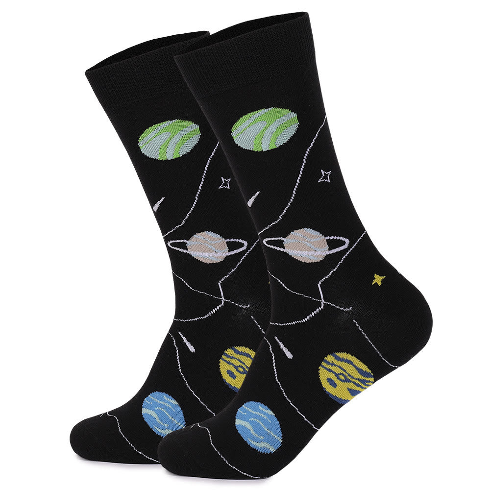 Plus Size Astronaut Constellation Quarter Socks(4 Pairs)