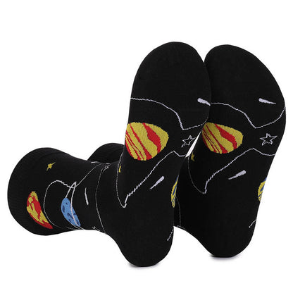 Plus Size Astronaut Constellation Quarter Socks(4 Pairs)