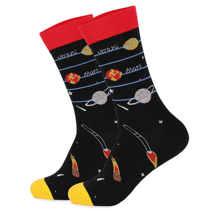 Plus Size Astronaut Constellation Quarter Socks(4 Pairs)