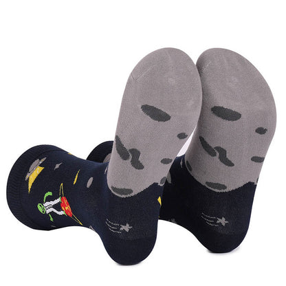 Plus Size Astronaut Constellation Quarter Socks(4 Pairs)