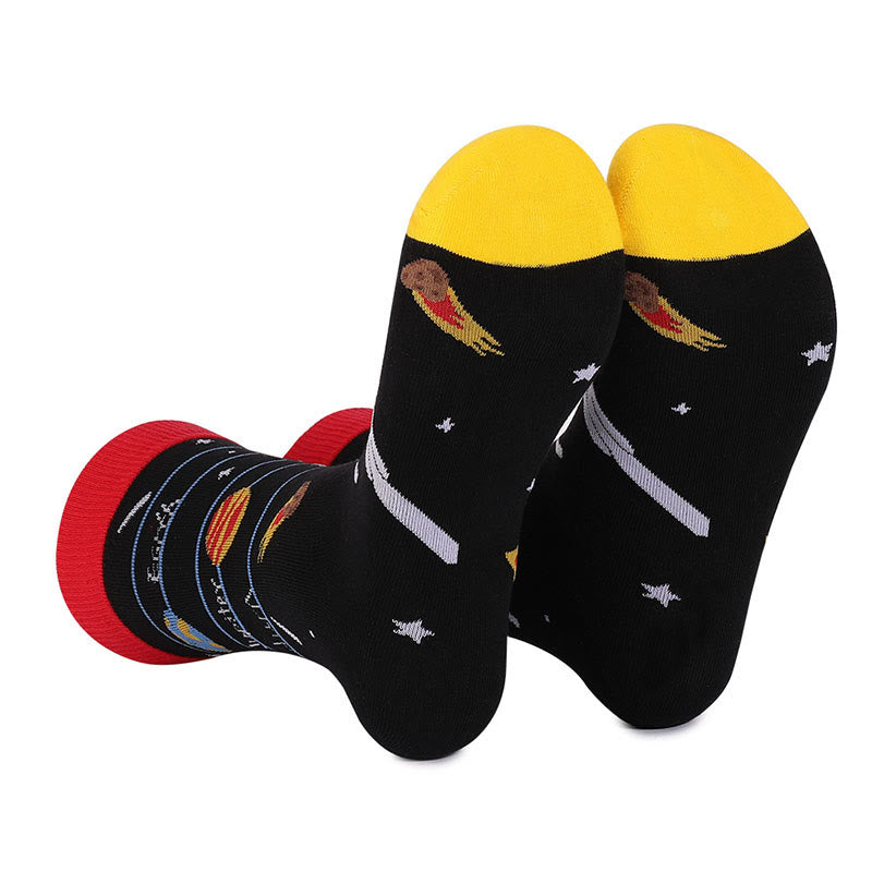 Plus Size Astronaut Constellation Quarter Socks(4 Pairs)