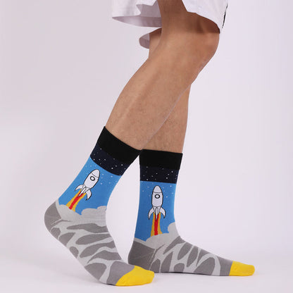 Plus Size Astronaut Constellation Quarter Socks(4 Pairs)