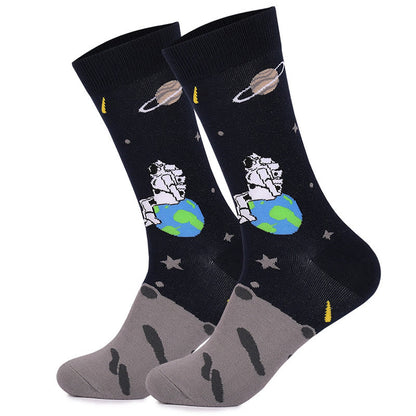 Plus Size Astronaut Constellation Quarter Socks(4 Pairs)