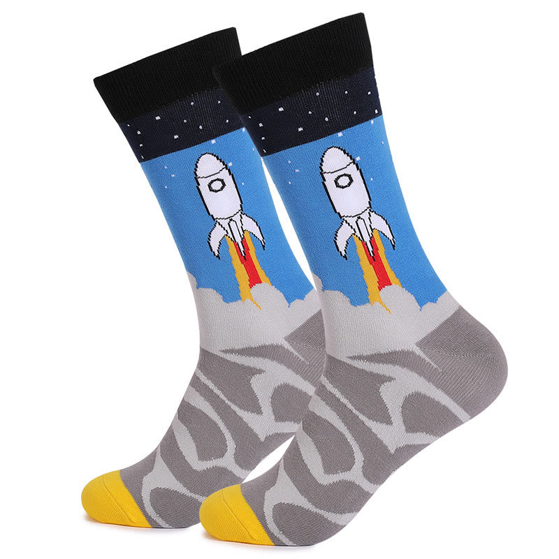 Plus Size Astronaut Constellation Quarter Socks(4 Pairs)