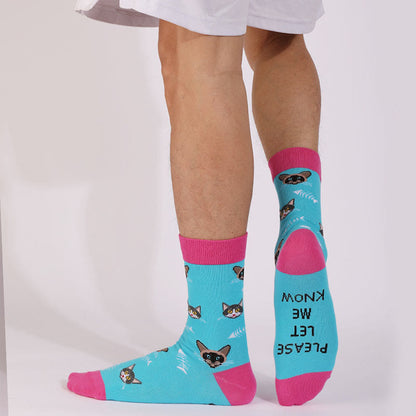 Plus Siz Cats Dogs Series Quarter Socks(4 Pairs)