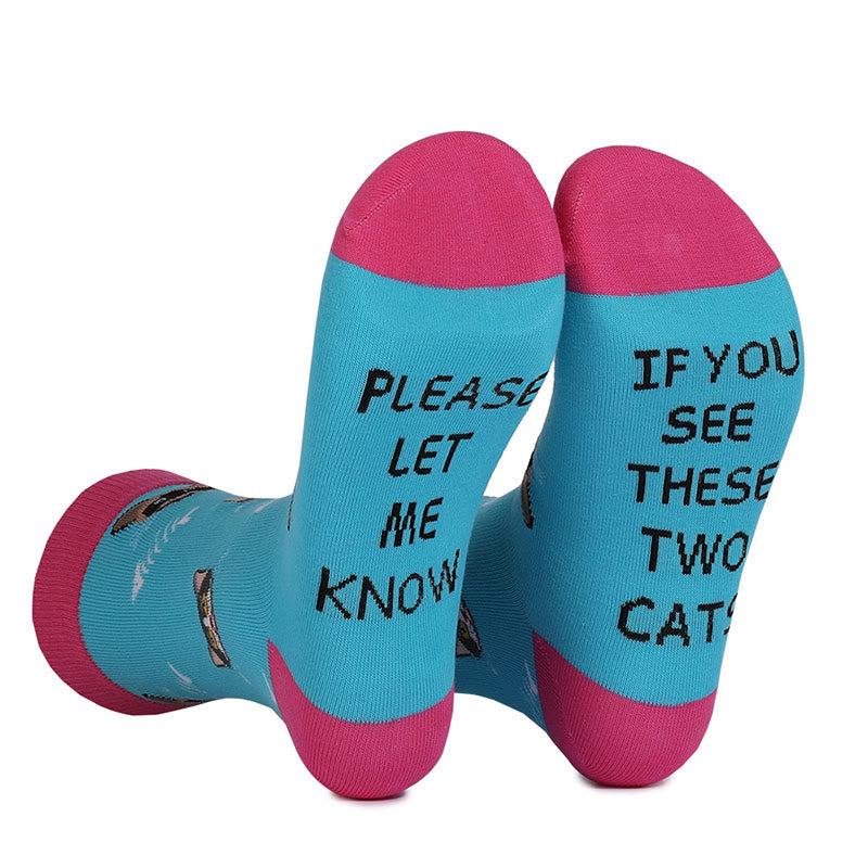 Plus Siz Cats Dogs Series Quarter Socks(4 Pairs)