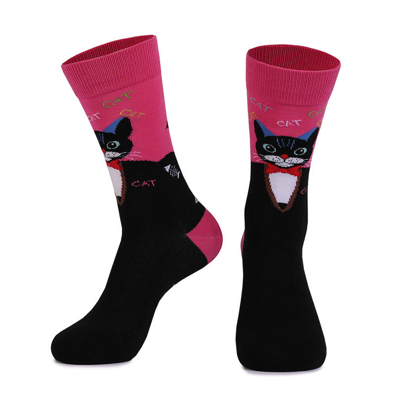 Plus Siz Cats Dogs Series Quarter Socks(4 Pairs)