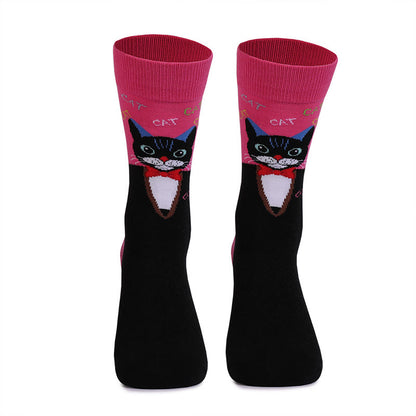 Plus Siz Cats Dogs Series Quarter Socks(4 Pairs)