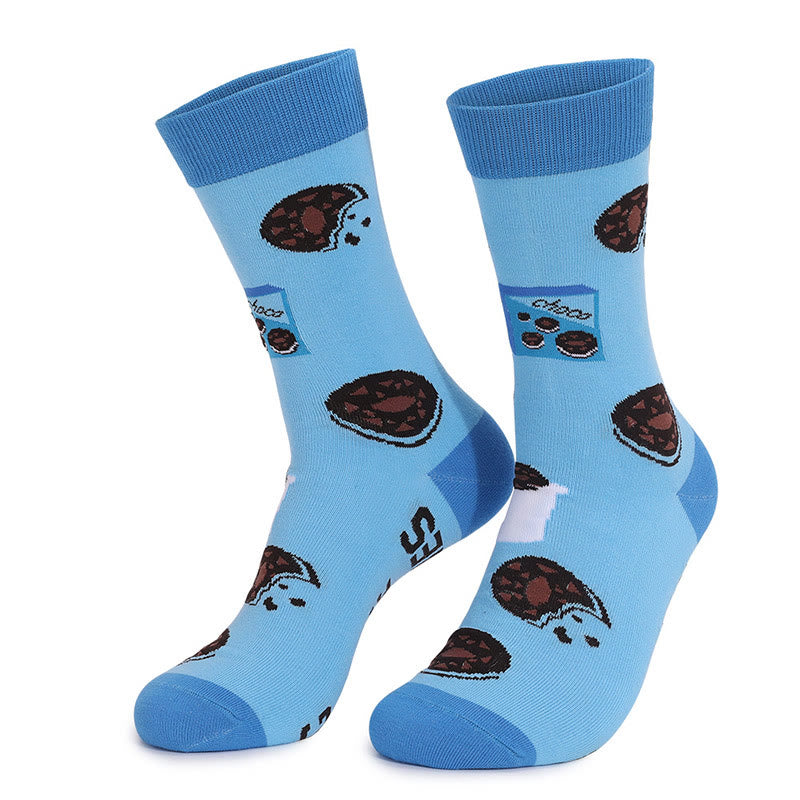 Plus Siz Cookies Coffee Quarter Socks(4 Pairs)