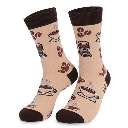 Plus Siz Cookies Coffee Quarter Socks(4 Pairs)