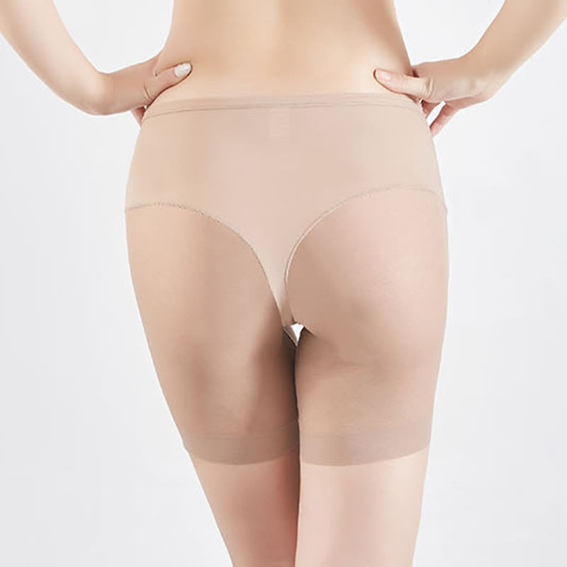 Sexy High Elastic Mid-waist Tummy Tuck Mesh Shaping Shorts