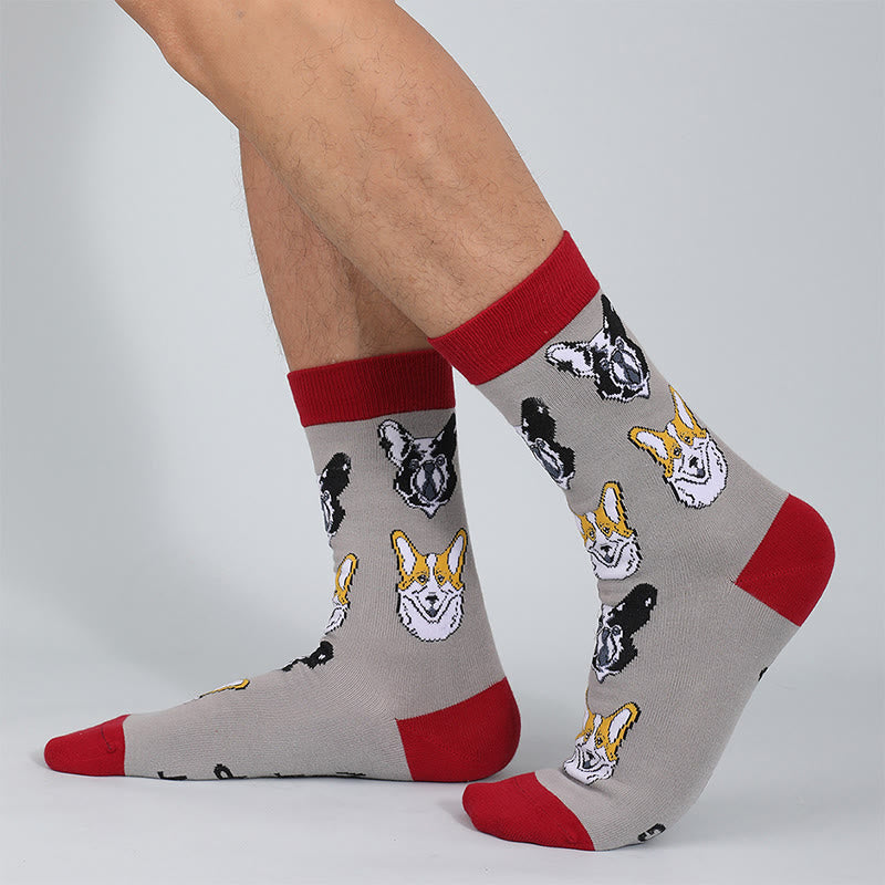 Plus Size Glasses Cat Quarter Socks(5 Pairs)