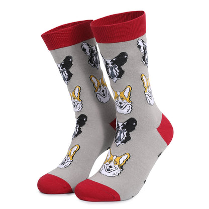 Plus Size Glasses Cat Quarter Socks(5 Pairs)