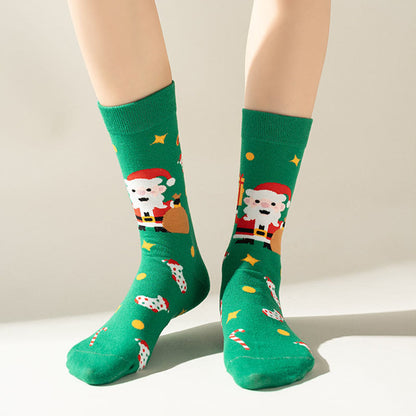 Plus Size Green Christmas Quarter Socks(3 Pairs)