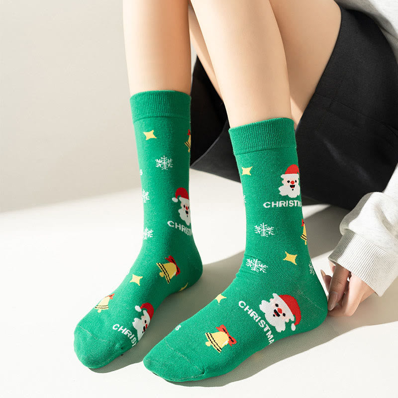 Plus Size Green Christmas Quarter Socks(3 Pairs)