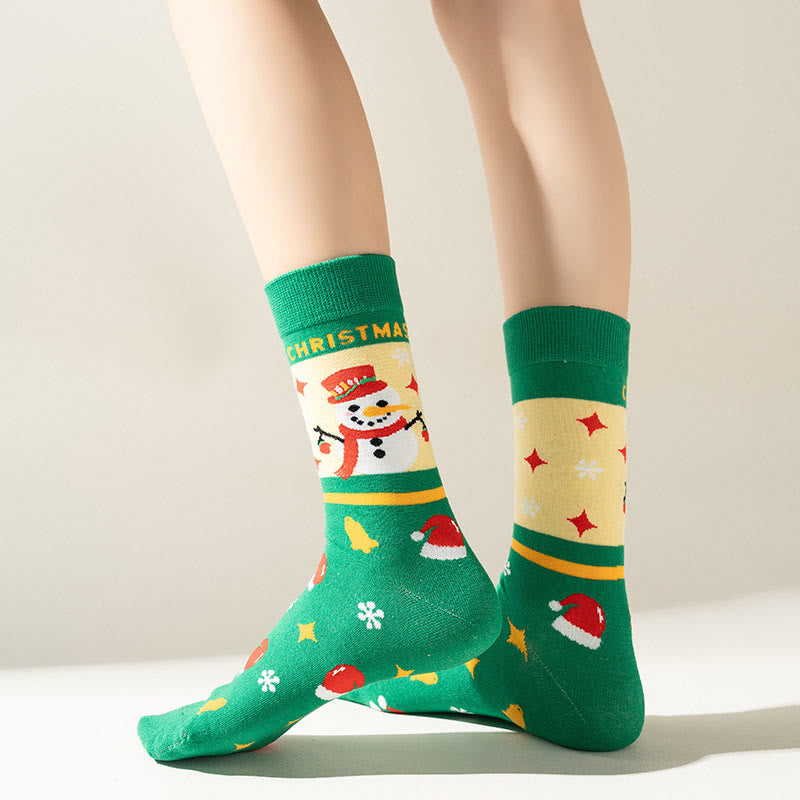 Plus Size Green Christmas Quarter Socks(3 Pairs)