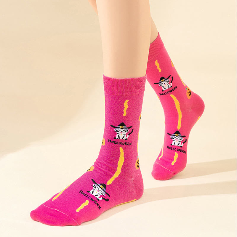 Plus Size Pink Cat Quarter Socks(3 Pairs)