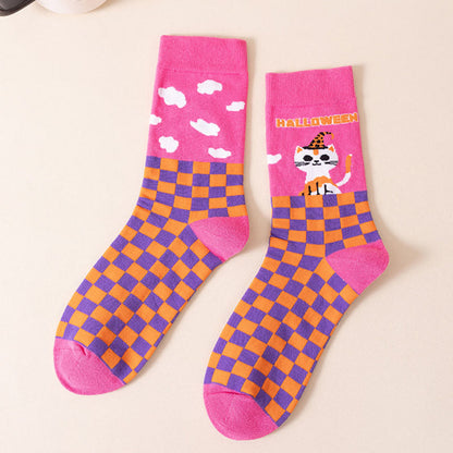 Plus Size Pink Cat Quarter Socks(3 Pairs)